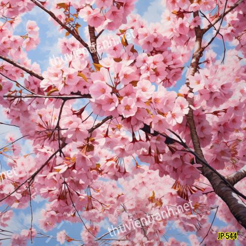 Tranh dán tường hoa anh đào-JP-544 - Tranh tường chất lượng cao